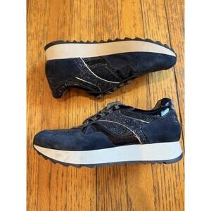 Nero Giardini Shoes Womens Size 37 Suede Glitter Made in Italy Sneakers